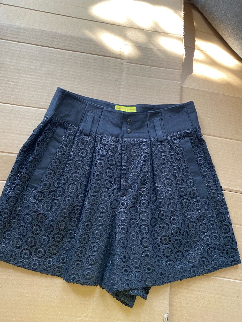 Catherine Malandrino Black Lace Skort